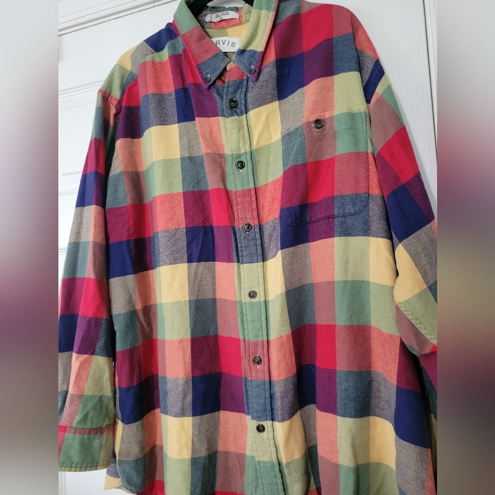 SOLD OUT ORVIS Autumn Plaid Men's Size XL Soft Flannel Long Sleeve